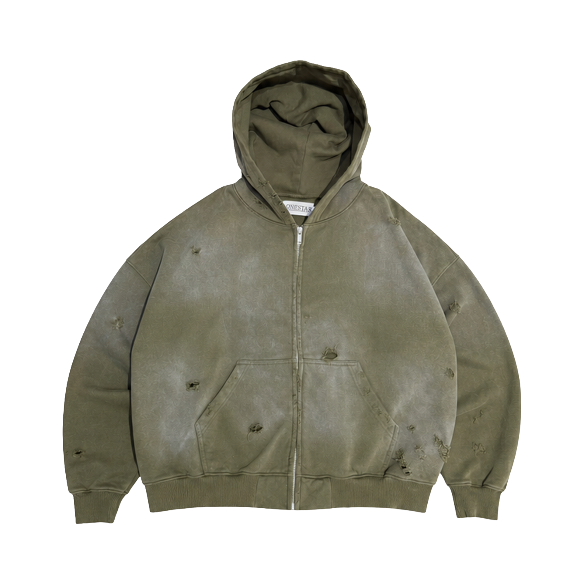 OLIVE SUN FADED ZIP-UP
